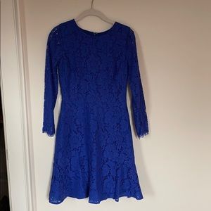 JCrew blue lace 3/4 sleeve dress